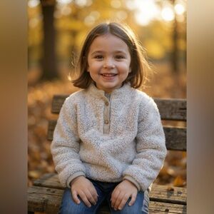 Youth Members Mark Cuddly Sherpa teddy coat jacket 10 12 snaps pockets tan cream